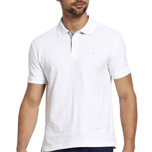 van heusen men's cotton regular fit athleisure colour fresh polo t shirt 100% combed moisture wicking, ultra soft